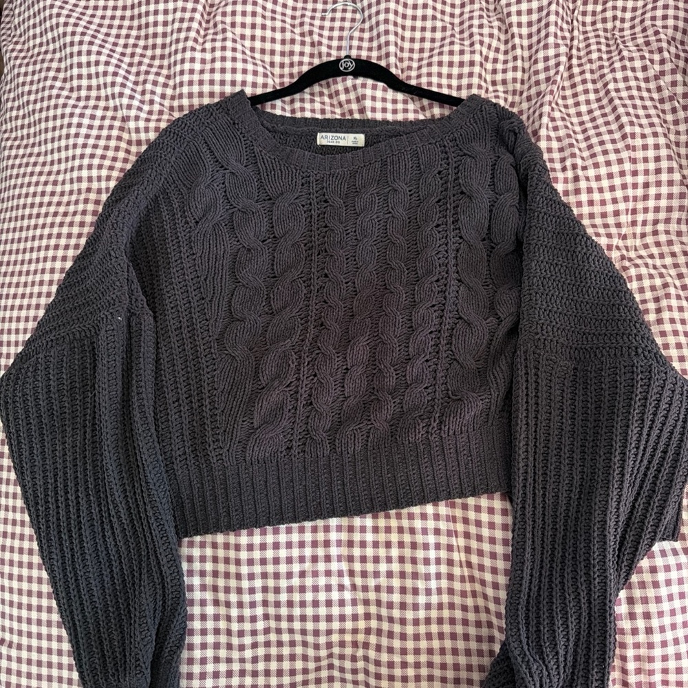 Arizona Jean Company Charcoal Cable Knit Sweater